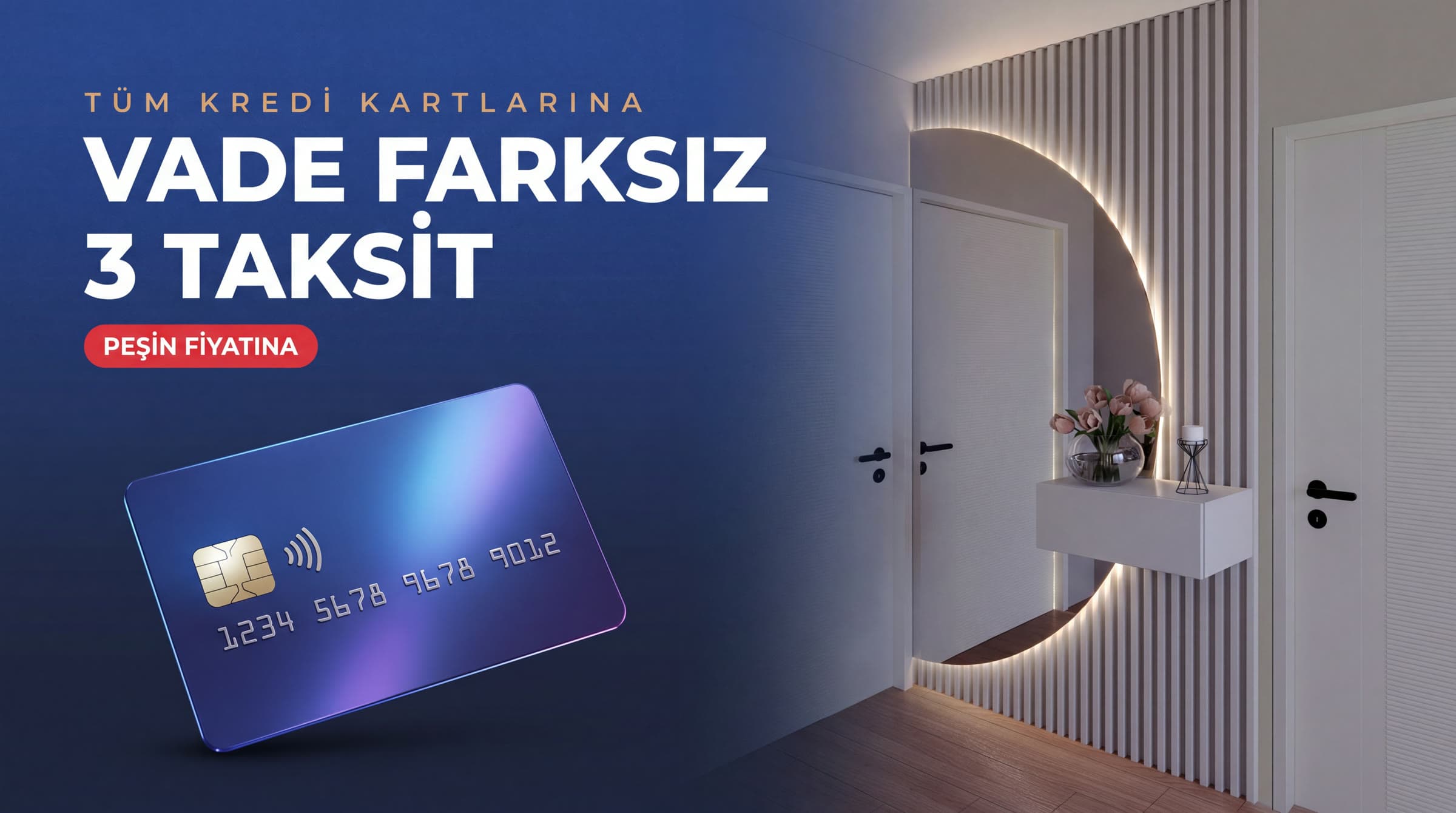 Tüm kredi kartlarına vade farksız 3 taksit