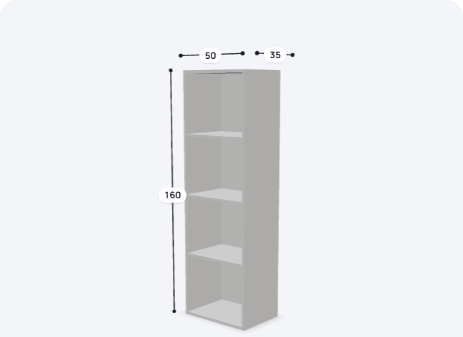 Duvar Raf Modülü 3D görünümü